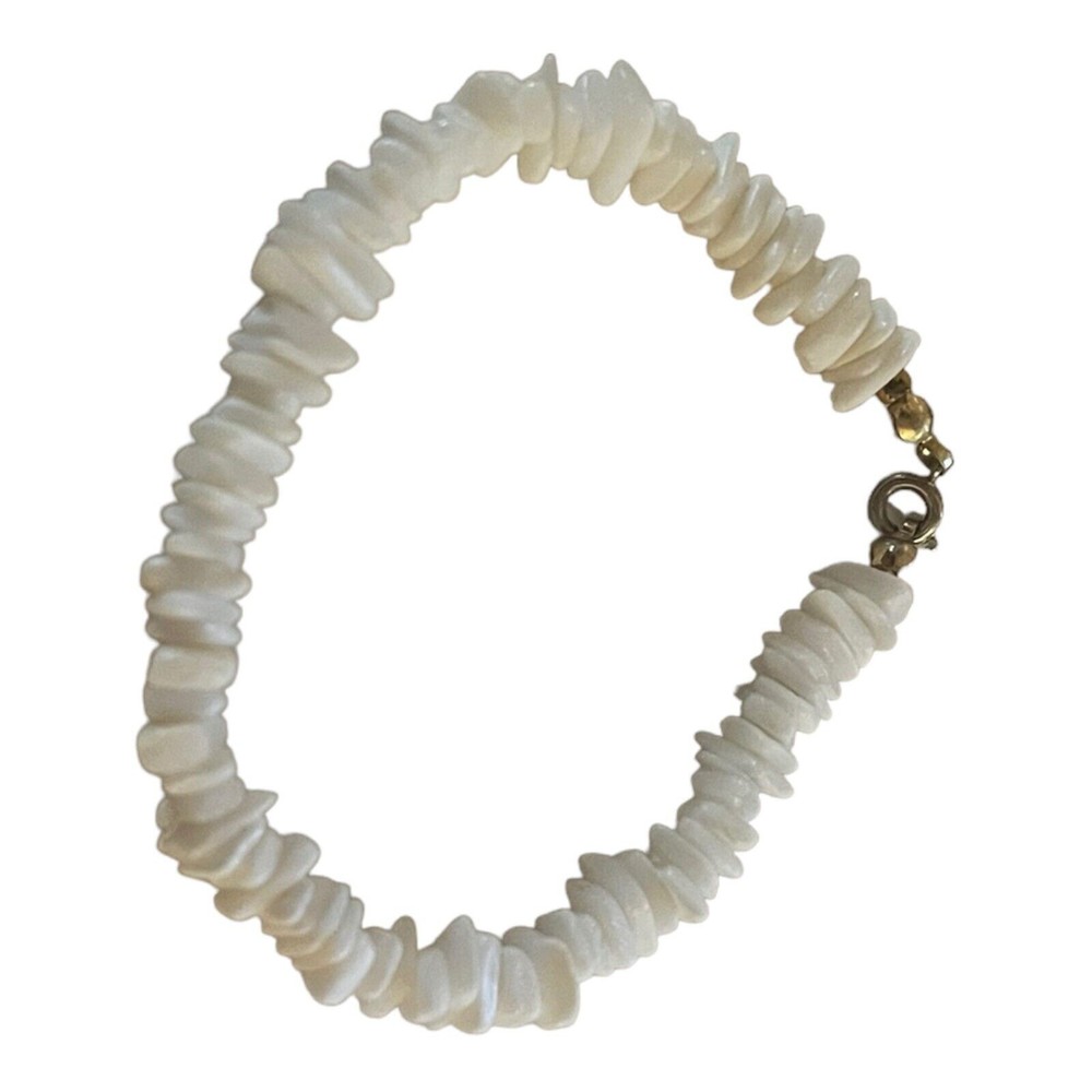 Vintage Natural White Puka Shell Hawaiian Surfer Style Bracelet